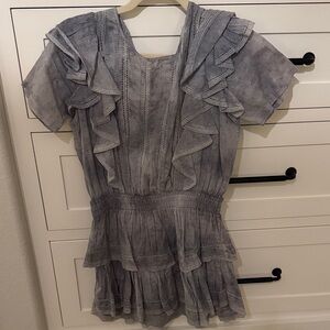 LoveShackFancy blue Lace Detail Dress